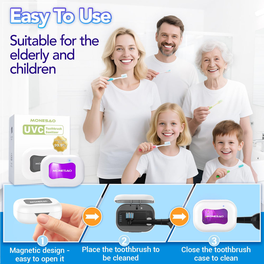 Package contents: toothbrush sanitizer case, user manual, USB cable