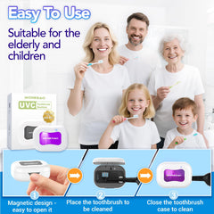 Package contents: toothbrush sanitizer case, user manual, USB cable