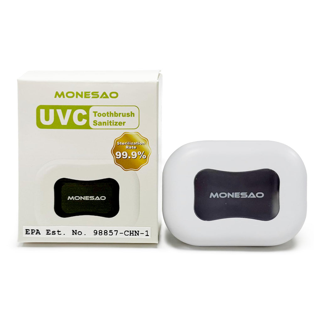 Gift-ready packaging highlighting portable toothbrush sanitizer case