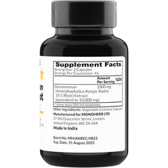 MONOHERB Konjac root extract capsule bottle image 2