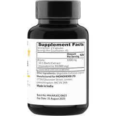 Close-up of MONOHERB Arjuna Extract 1000 mg capsules