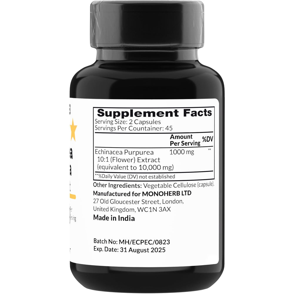 MONOHERB Echinacea Purpurea Extract 1000 mg capsules front label