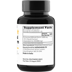 Close-up of Extra Strength 10X Extract label indicating 1,000 mg per serving