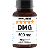 MONOHERB N-Dimethyl Glycine 500 mg DMG supplement bottle - 90 vegan capsules