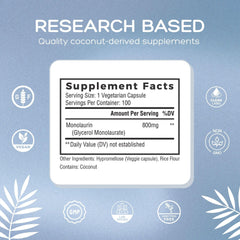 Monolaurin 800mg capsule close-up