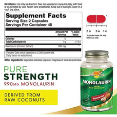 Monolaurin derived from natural coconut source