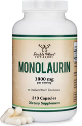 Bottle of Monolaurin Immune Support 1,000mg with 210 capsules
