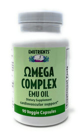 Montana Emu Ranch EMUtrients Omega Complex Emu Oil 750mg Soft Gels bottle front view
