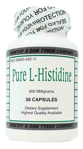 Montiff Pure L-Histidine 600 mg bottle – front view