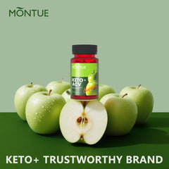 Nutrition facts and apple cider vinegar content on Montue gummies label