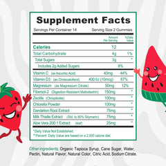 Monty Supplements Kids Gummies Strawberry Watermelon showing kid-friendly flavor for daily detox routine