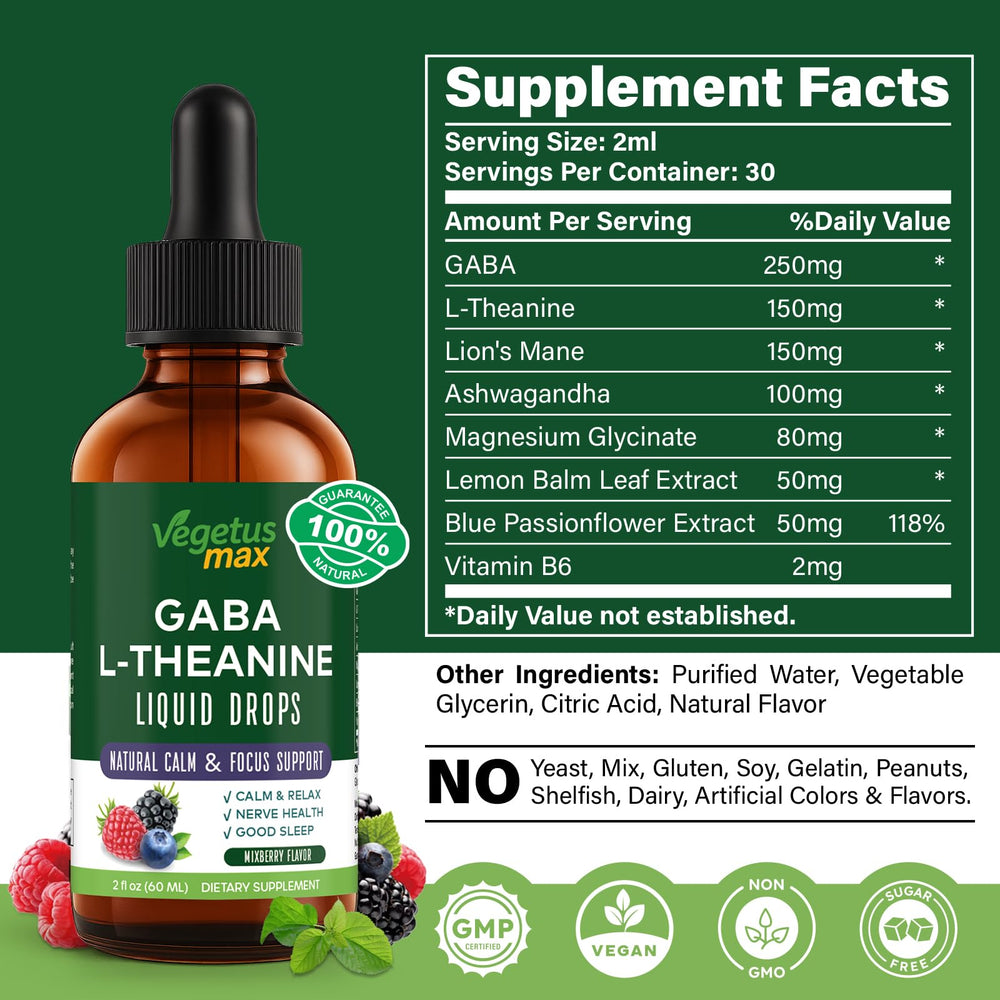 Mood Balance and Brain Focus GABA Drops – 2oz (60ml)