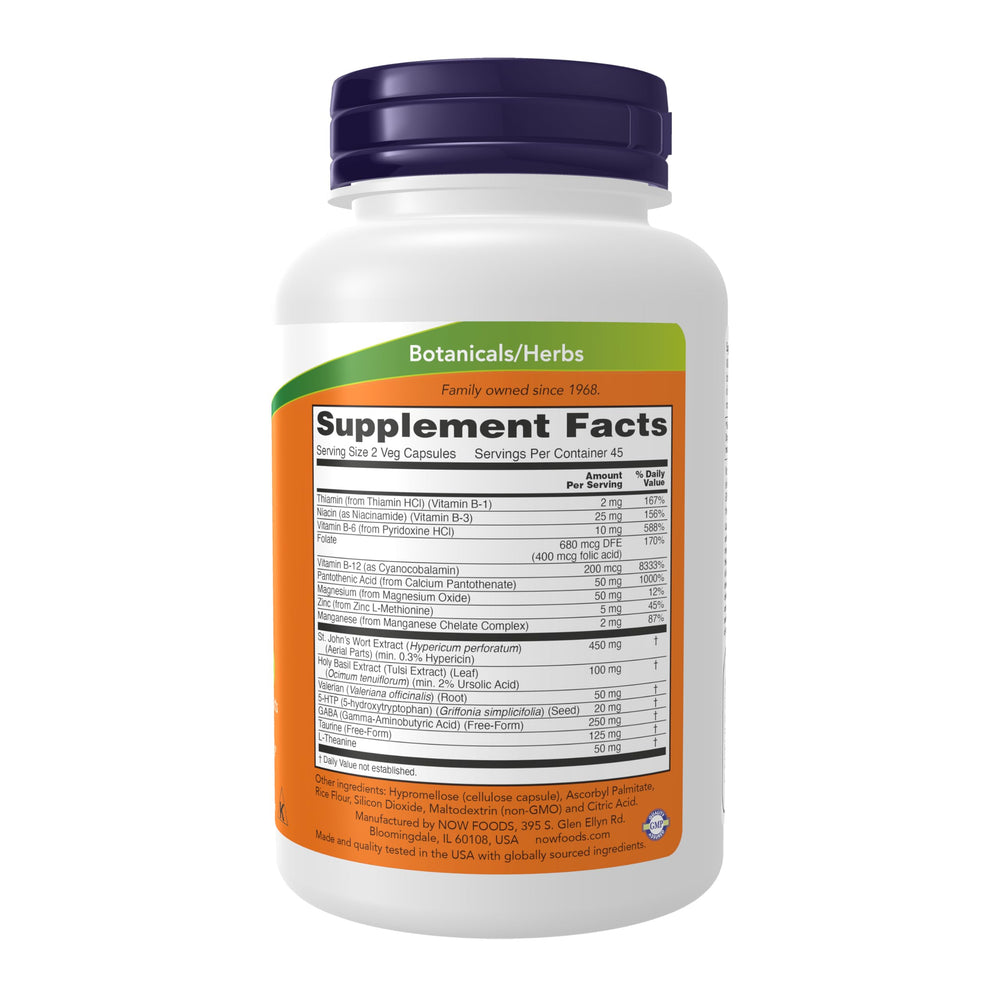 St. John’s Wort, Holy Basil and Valerian mood-support ingredients