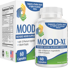 Mood-XL bottle front label showing 60 capsules