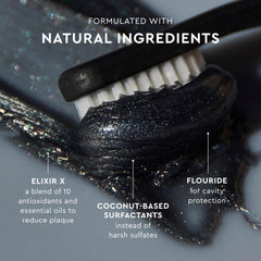 Vegan and cruelty-free MOON Charcoal Toothpaste label