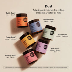 Vegan, gluten-free, non-GMO, caffeine-free Brain Dust product