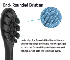 Tapered bristles on Moon replacement heads reach deep between teeth