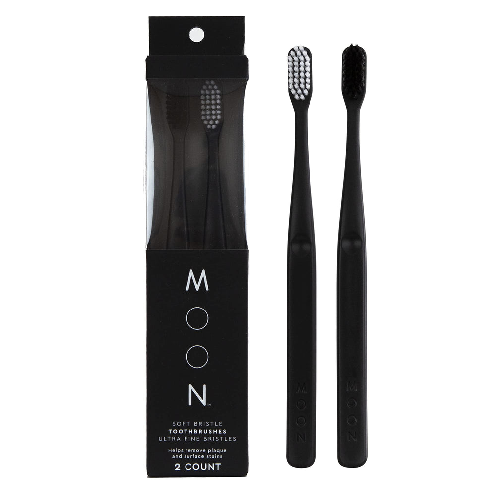 MOON Soft Bristle Toothbrush 2-Pack front view