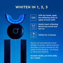 Whitening strips being prepared for use with the MOON kit