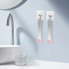 Moosec tongue scraper in use to reduce bad breath