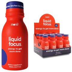 More Labs Liquid Focus bottle delivers focused energy for busy days.