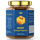 MORF Energy Support Honey jar closeup highlights pure, natural flavor