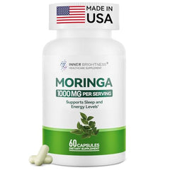 Bottle of Moringa Capsules 1000mg with 10:1 leaf extract