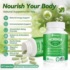60-count vegan moringa capsules bottle