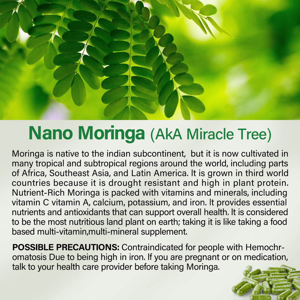 Moringa capsules for energy and vitality