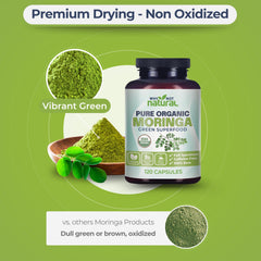 Moringa capsules promoting hair, skin, and digestive health