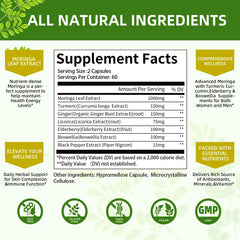Vegan capsules and natural ingredients label