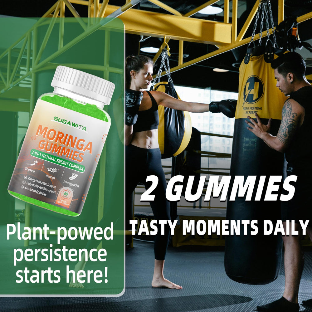 60-count bottle of Moringa Gummies for Men with Lemon flavor