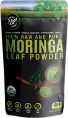 8 oz resealable bag of Supreme Herbals Moringa Leaf Powder
