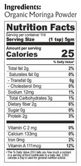Close-up of moringa leaf powder in resealable bag