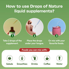 Lifestyle shot of the bottle beside a cup of tea with berries