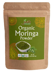 Front view of Jiva Organics Moringa Powder 1.25 lb bulk bag