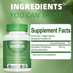 Directions for use and serving size for Moringa capsules