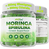 Organic Moringa Spirulina Gummies bottle with label