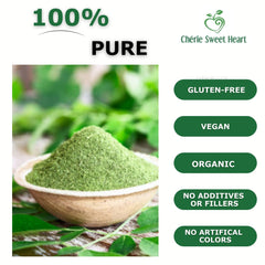 Moringa leaf powder and spirulina algae ingredients for superfood blend