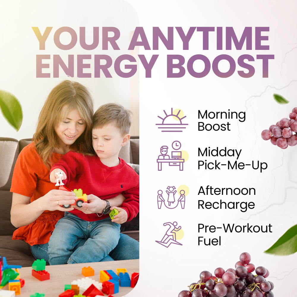 Morning Buzz Energy Powder passion-fruit tub closeup signals vibrant flavor option