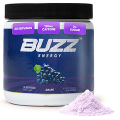 Morning Buzz Energy Powder vitamins-minerals illustration highlights key ingredients