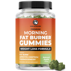 Bottle of Morning Fat Burner Gummies on a white background