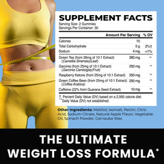 Nutrition label visible on Morning Fat Burner Gummies bottle