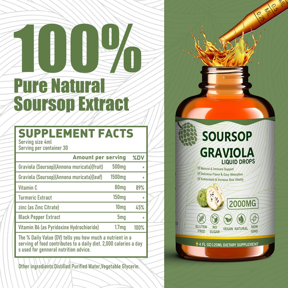Dropper releasing soursop bitters liquid