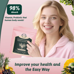 Label showing vegan, gluten-free, non-GMO, and gelatin-free attributes