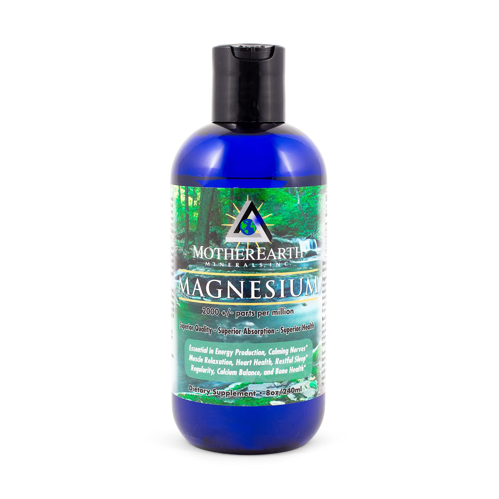 Mother Earth Minerals Magnesium 8 oz bottle label