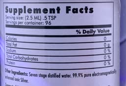 Mother Earth Minerals Silver 8 oz bottle on white background