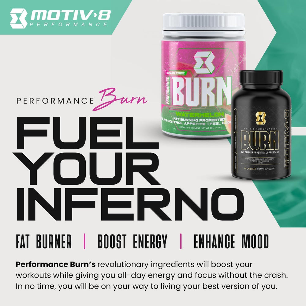 Motiv-8 Pre-Workout mixed berries flavor in a glass during a workout session for endurance.
