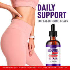 Close-up of Mounja Pure Drops liquid and dropper