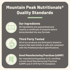 Mountain Peak Nutritionals brand mission and commitment to quality
